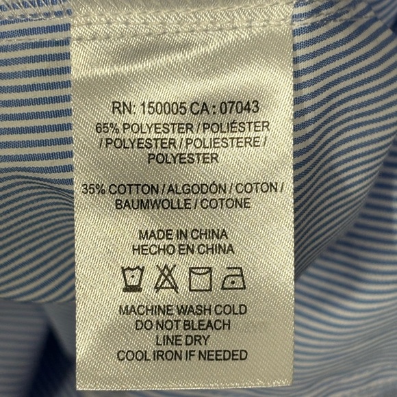 Women's DRA Blue White Stripes Long Sleeve bell Sleeves Blouse Shirt size xs - Picture 12 of 16